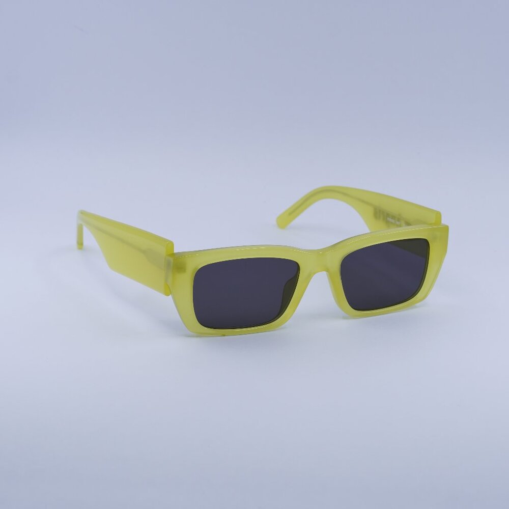 Palm Angels PERI002 PALM 1807 Sunglasses Yellow Rectangle Frame, Grey Lenses